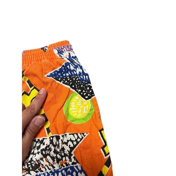 Vtg California Shores Cotton Shorts Bright Colors Medium Jams 80s 90s AC Slater - Picture 8 of 13